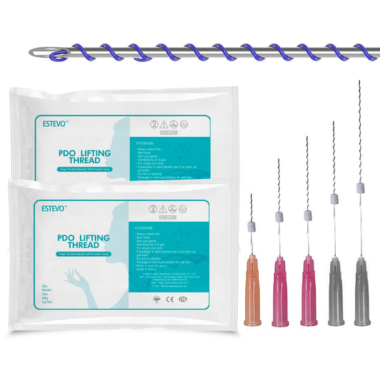 ESTEVO PDO Screw Thread, Improves Skin, Lift and Restore Skin Elasticity and Radiance, Pdo Thread Increase Firmness (20PCS-27G*60mm)