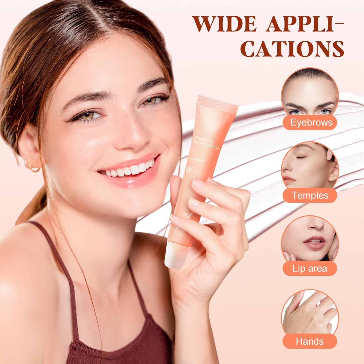 Facial Hair Removal Cream Kit, Face Hair Removal for Women Gentle and Soothing Hair Removal, Suitable for Delicate Facial Areas (3)