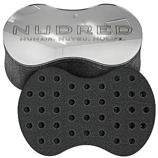 NuDred Hair Brush for Black Men and Women, Twisting Sponge for Curling Afro Style Dreads, Coils & Twists, Barber Curling Care Tool (Silver, Small Holes)