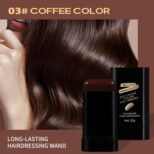 Glo7 Hair Dye Concealer Stick - Instant Gray Coverage | Waterproof & Long-Lasting (Brownish Black)
