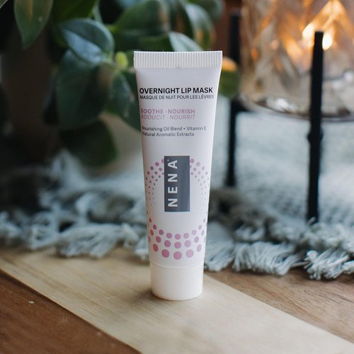 NENA Skincare Overnight Lip Mask - Deeply Hydrating Formula with Natural Minerals & Nourishing Oils - 0.5 oz.