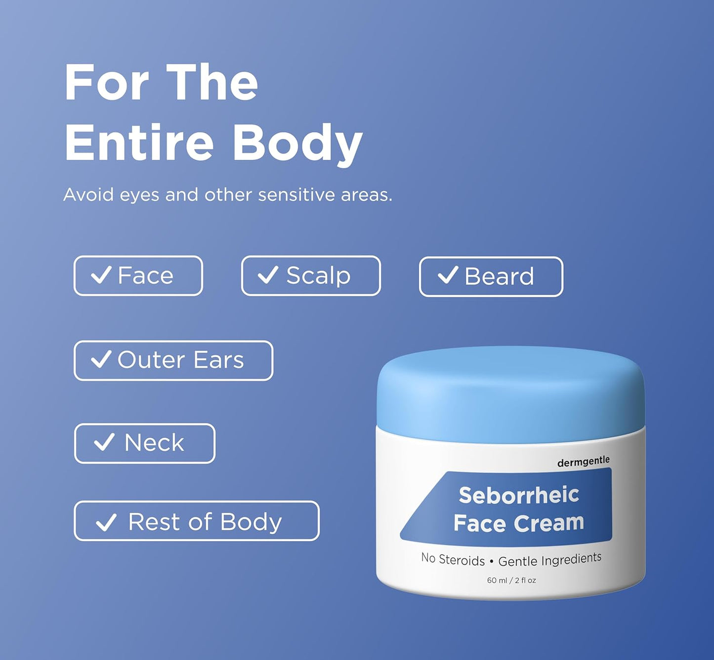 Seborrheic Dermatitis Face Cream by [Brand Name] - Hydrating & Barrier-Supporting Formula with MCT Oil & Squalane - Gentle Moisturizer for Face, Scalp & Body