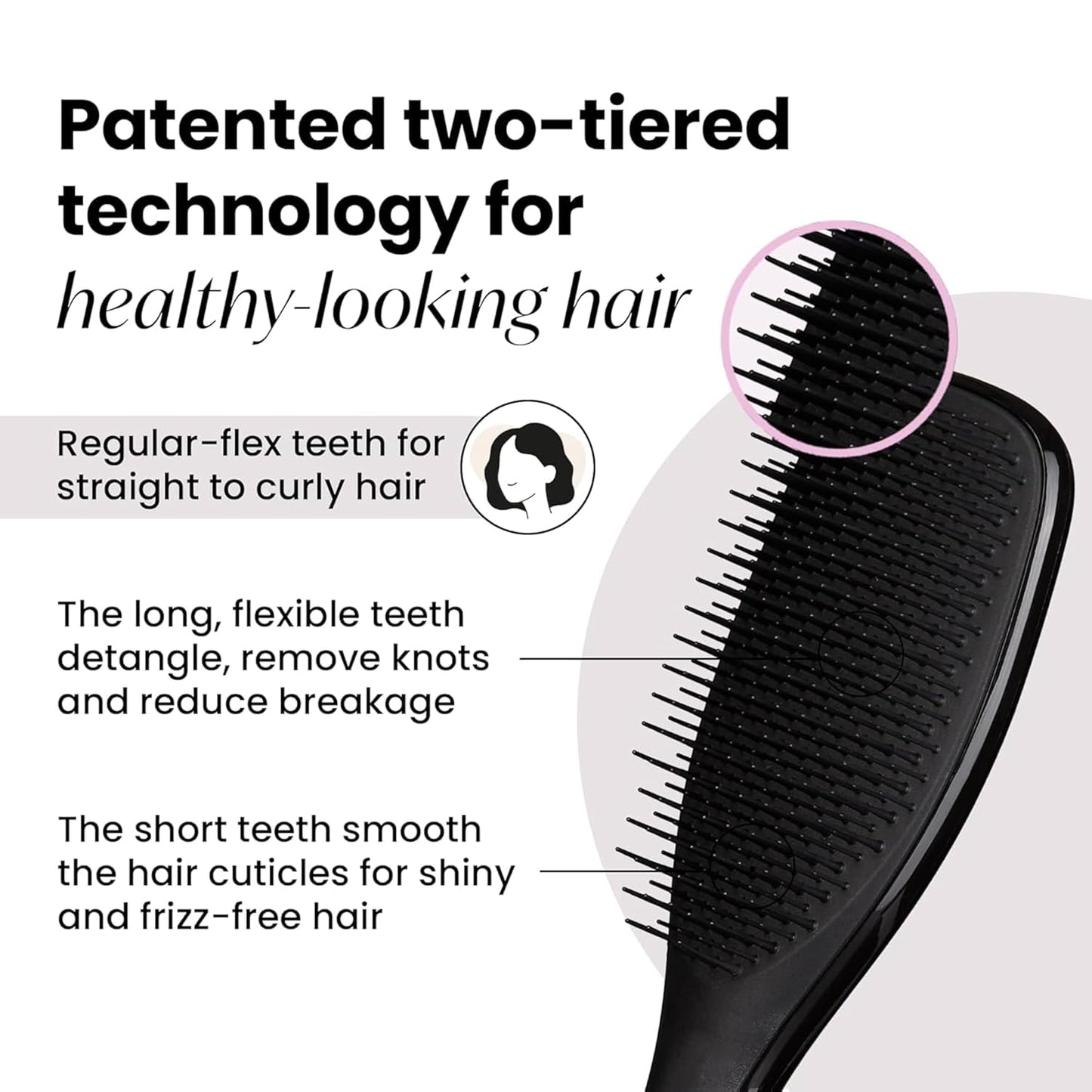 TANGLE TEEZER The Wet Detangler, Liquorice Black, All Hair types, unisex-adult