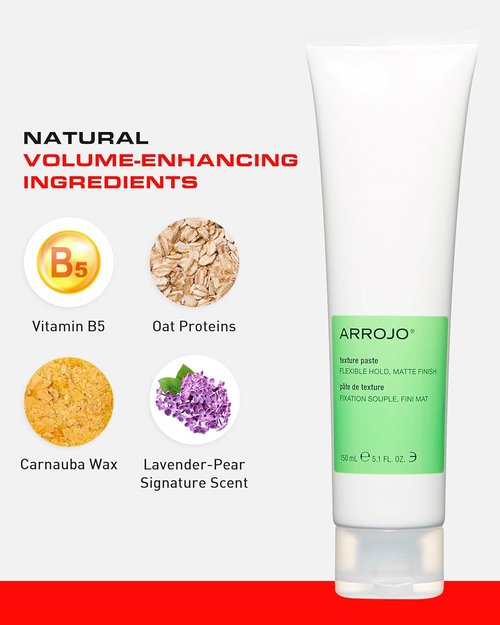 Arrojo Matte Texture Paste - Lavender Pear Scented Hair Styling Paste with Vitamin B5 & Carnauba Wax