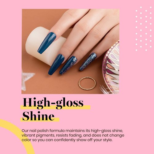 Beetles Dark Teal Gel Nail Polish Gel Polish 15ml Aegean Dark Navy Blue Jewel Tone Nail Art Manicure Salon DIY Decoration at Home Soak Off Uv Lamp Cured Gift for Women