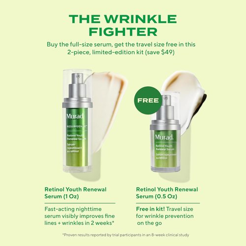 Murad The Wrinkle Fighter | Retinol Youth Renewal Kit - Fast-Acting Anti-Aging Serum (Full + Travel Size)