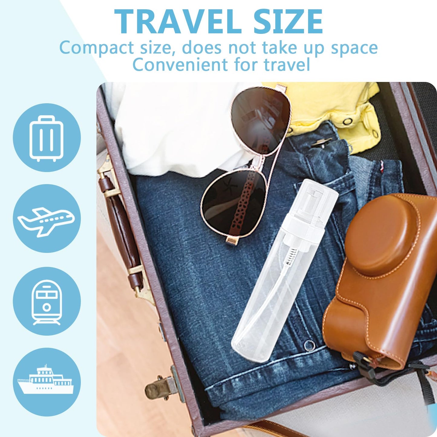 TMLECE TM Foam Pump Bottle 8.5oz/250ml Clear Empty Foam Bottle Pump, Travel Foam Bottle for Soap, Shampoo, Cleaning Foam Dispenser Bottle Refillable (4 Pack)