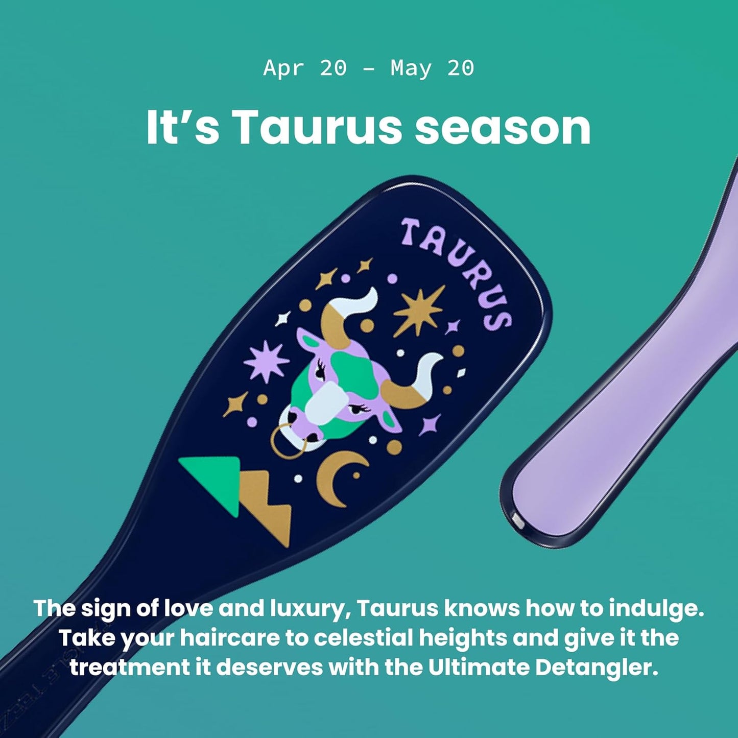 Tangle Teezer Zodiac Ultimate Detangler Hairbrush - Eliminates Knots & Reduces Breakage | Taurus Edition for All Hair Types