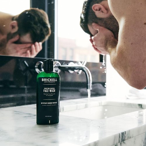 Brickell Men's Charcoal Face Wash - Natural & Organic Daily Cleanser for Men, 8 Ounce