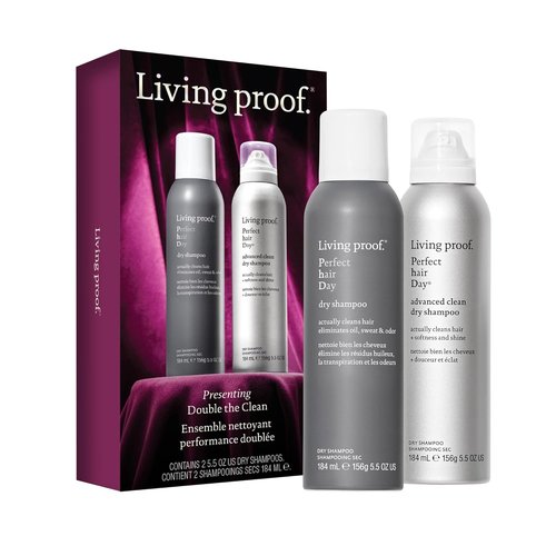 Living proof Presenting Double the Clean - Perfect hair Day Dry Shampoo and Advanced Clean Dry Shampoo ($63 value)