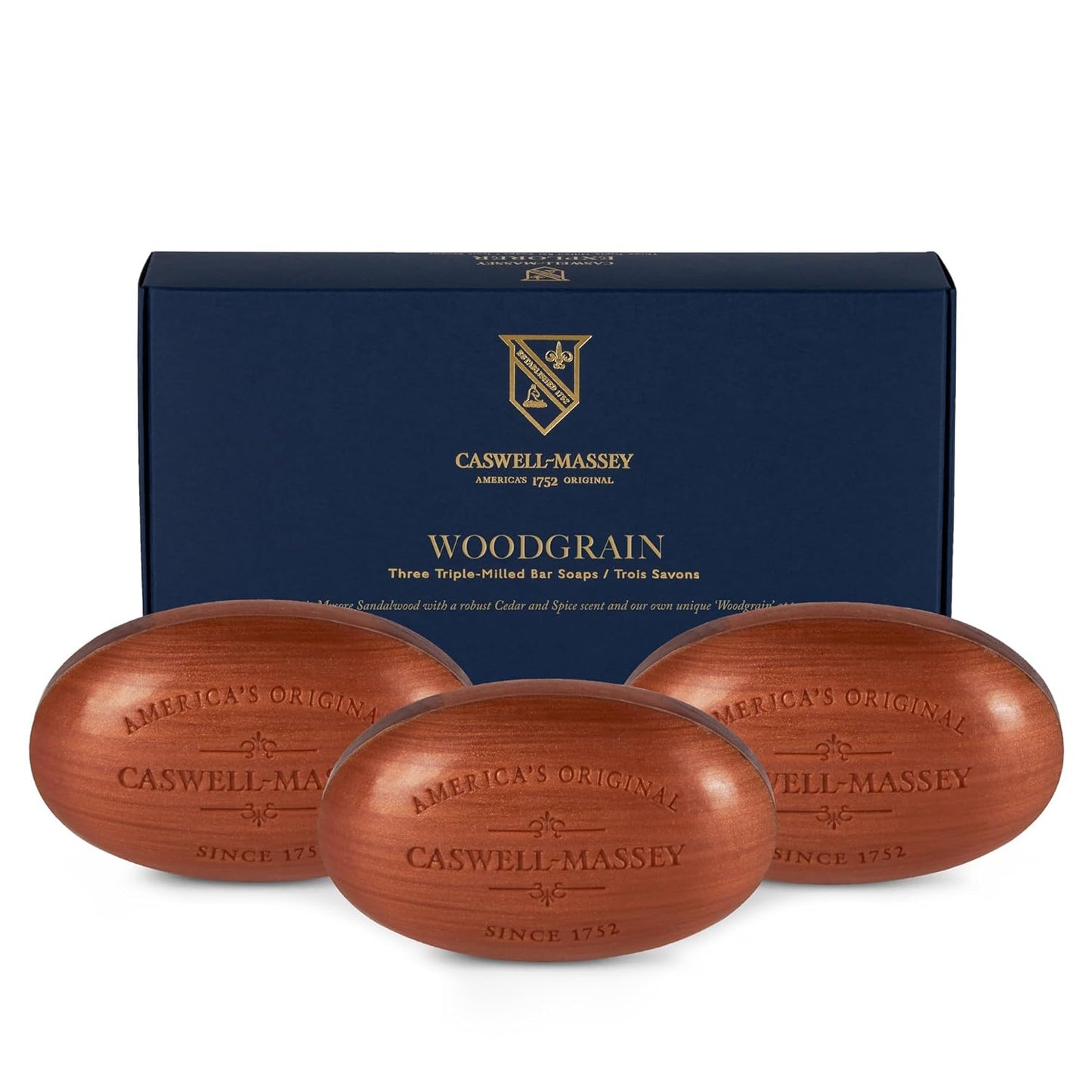 Caswell-Massey Sandalwood Soap Set - Triple Milled, Moisturizing Bath Soap | 3 Count, Made in the USA