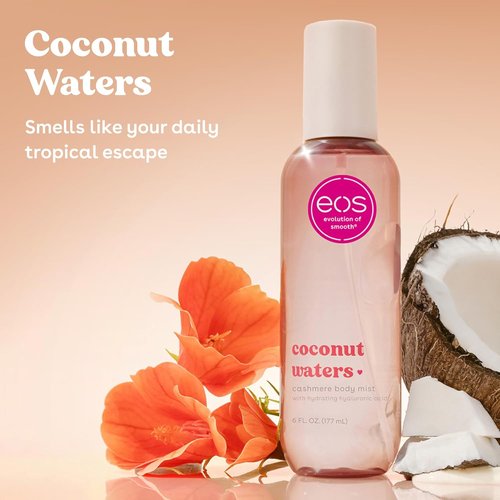 Eos Cashmere Body Mist - Coconut Waters Body Spray for Women | Moisturizing Hair Mist, 6 Fl Oz