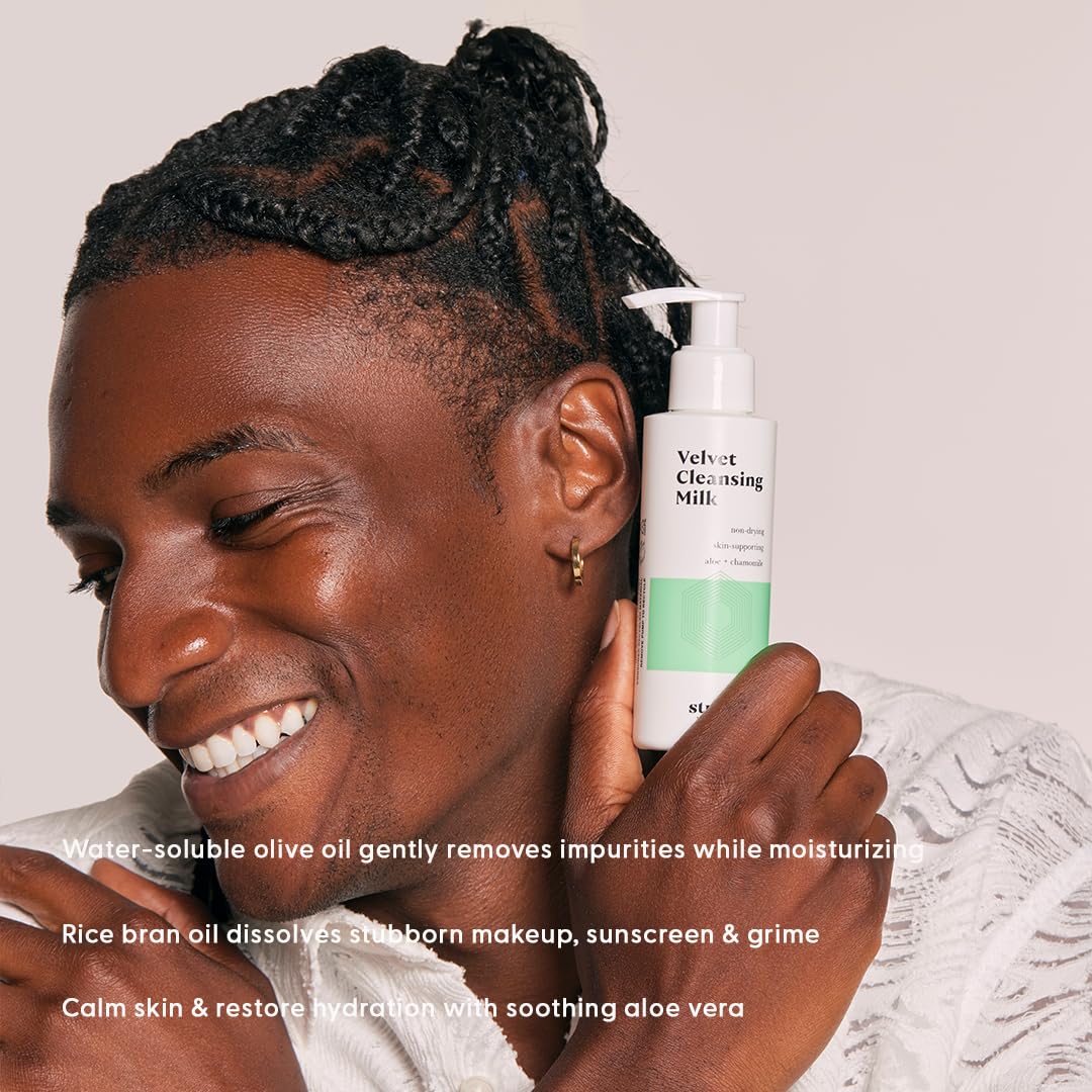 Stratia Velvet Cleansing Milk - Gentle Cream Face Cleanser with Chamomile & Aloe Vera | 4 Fl Oz