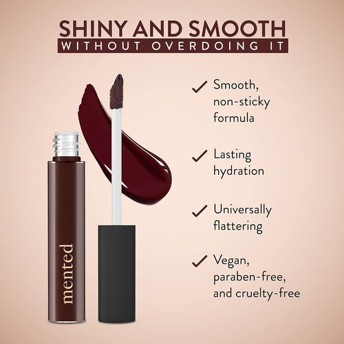 Mented Cosmetics Lip Gloss - Long-Lasting Tinted Moisturizing Balm | Baby Brown, Vegan & Cruelty-Free