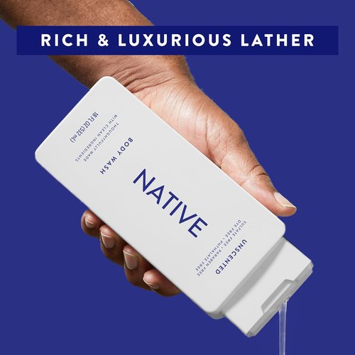 Native Body Wash - Naturally Derived Ingredients for Soft, Hydrated Skin | Unscented, 18 oz - Sulfate & Paraben Free