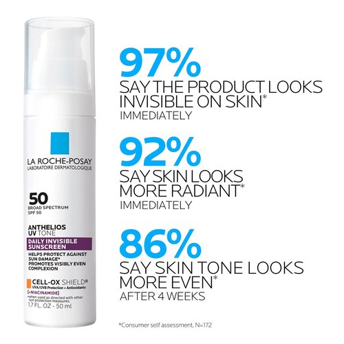La Roche-Posay Anthelios UV Sunscreen SPF 50 - Daily Face Protection with Niacinamide, Hyaluronic Acid & Azelaic Acid