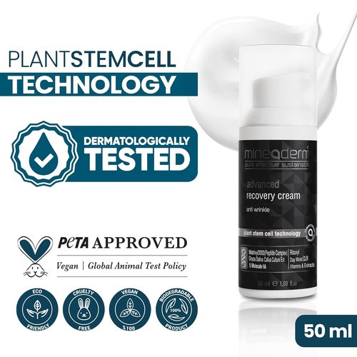 Mineaderm Advanced Recovery Cream - Anti-Wrinkle & Firming Face Cream with Peptides & Hyaluronic Acid - 1.69 fl oz
