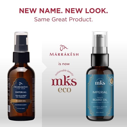 MKS Eco Imperial Beard Oil for Men - Sandalwood Scent | 2 Fl Oz - Calms Facial Hair, Adds Shine, Moisturizes Skin