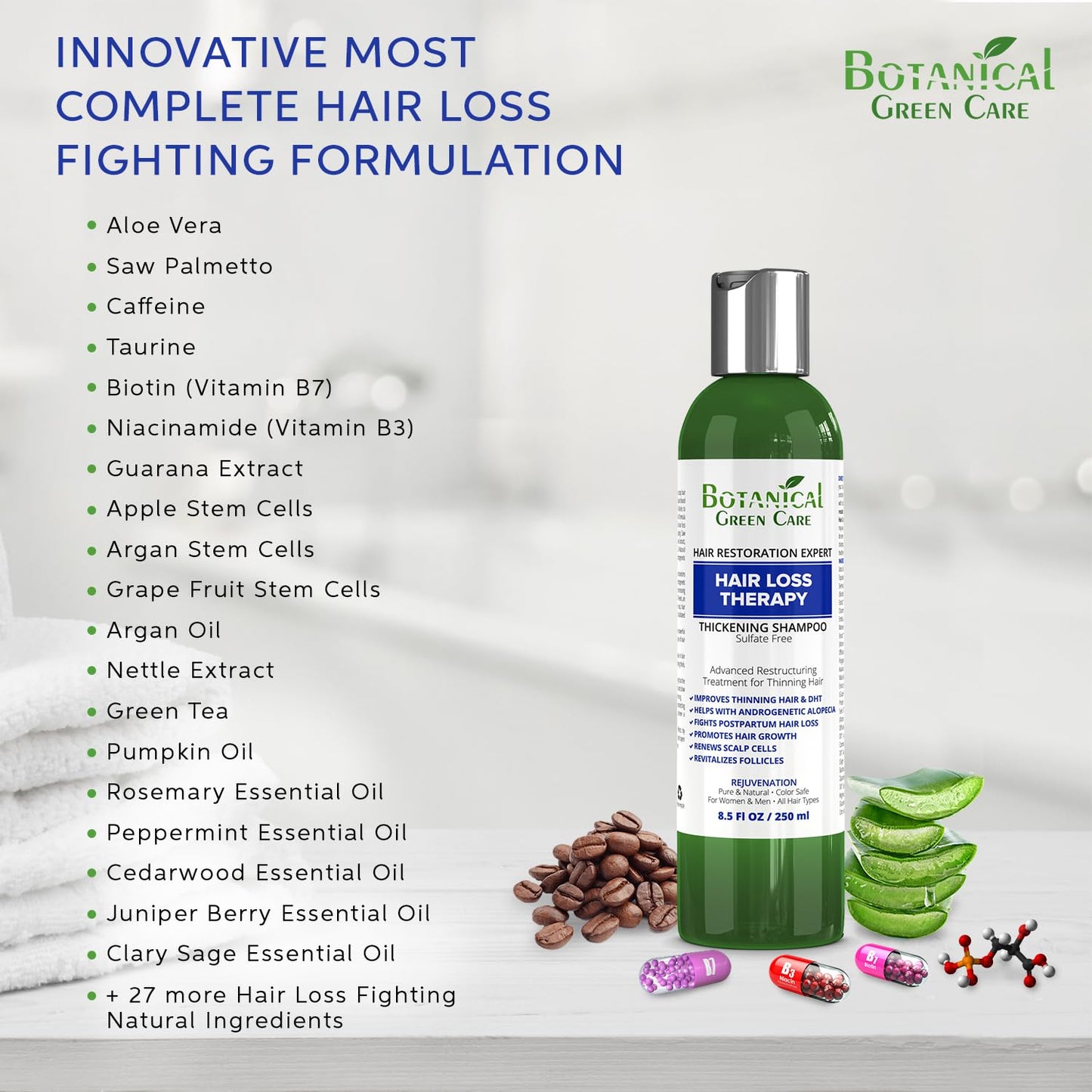 Skiennix Hair Loss Therapy Shampoo - Sulfate-Free, Strengthening & Volumizing DHT Blocker, Color Safe