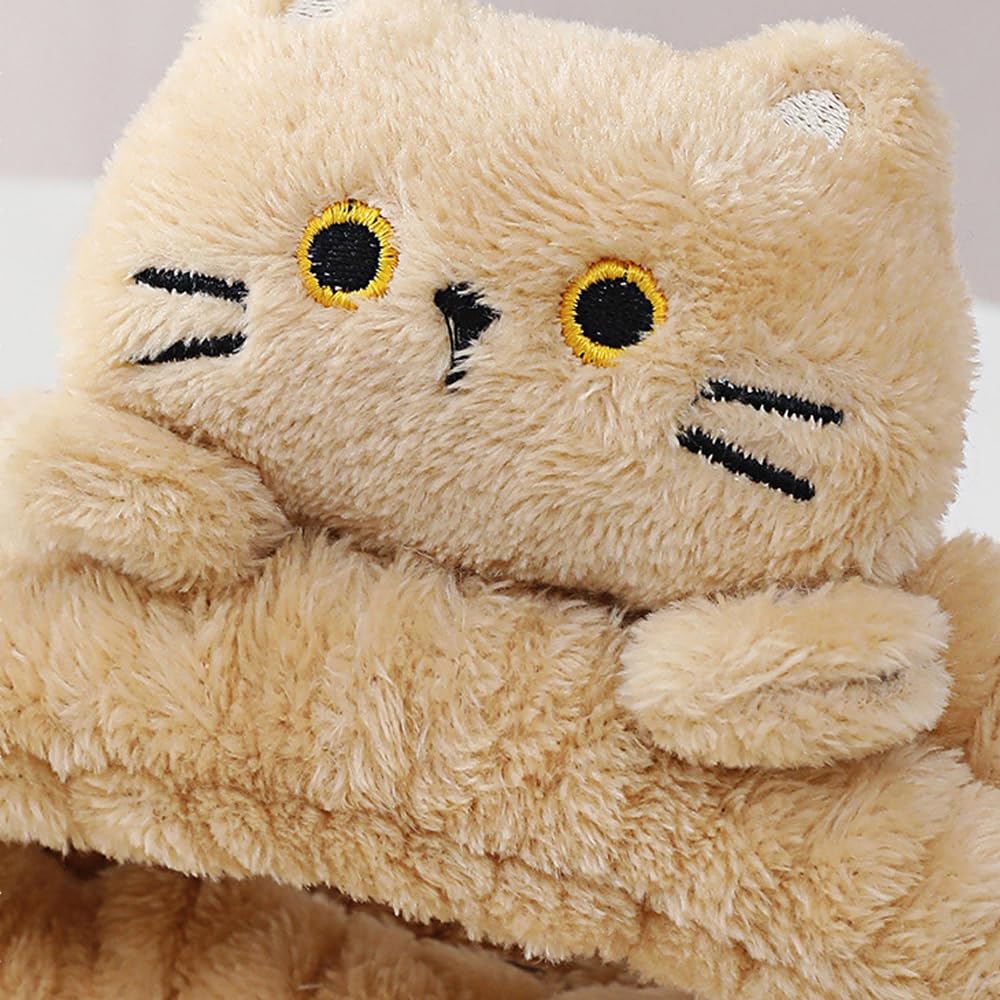 PERFECTSIGHT Spa Headband for Washing Face, 2 Pack Cute Hair Band for Shower Yoga Beauty Skincar Party, Soft Fluffy Makeup Headband, Kawaii Facial Headbands for Woman Girls, Kitty