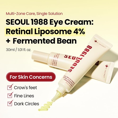 K-SECRET SEOUL 1988 Retinal Eye Cream - Advanced 4% Retinal Liposome & Fermented Bean for Youthful Eyes | 30ml / 1.01 fl oz