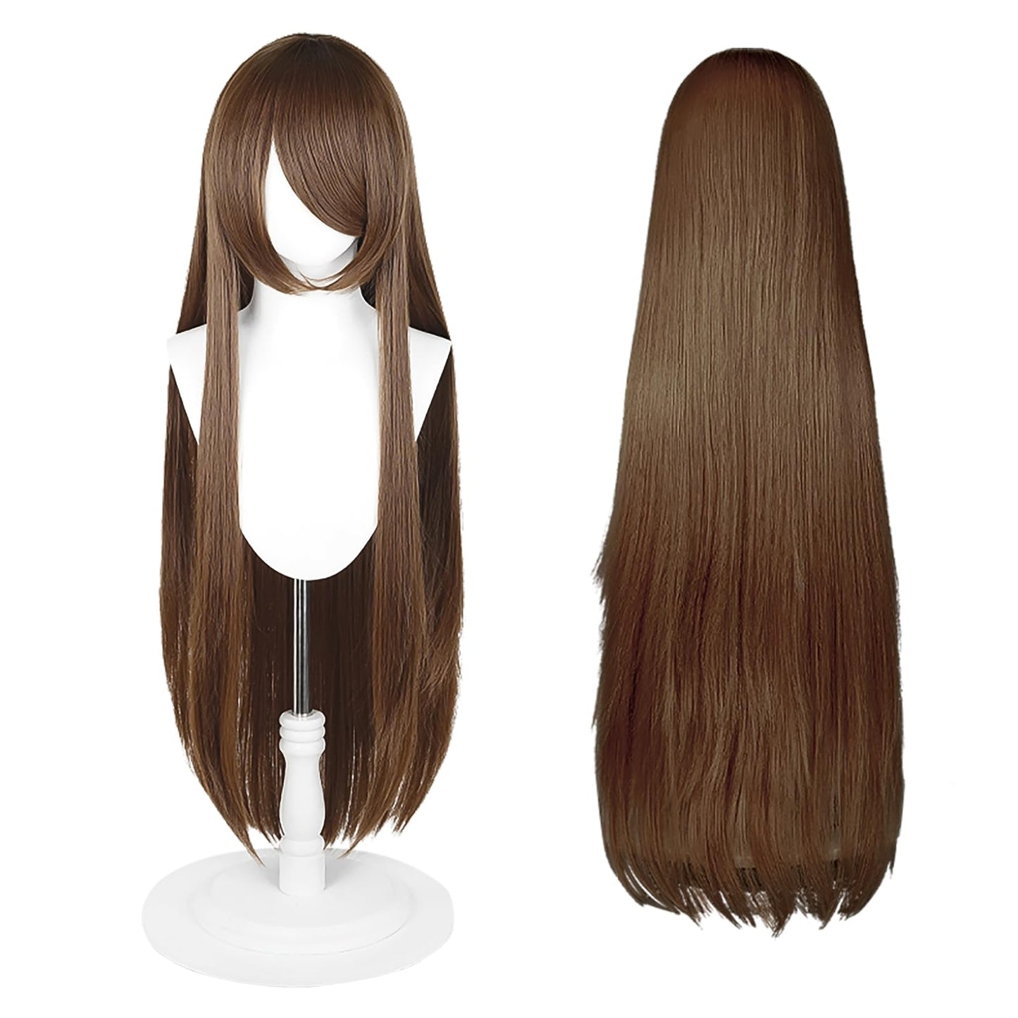 UTIEHD 100cm / 40 Inch Long Wig, Universal Anime Costume Cosplay Wig, Perfect for Party, Daily-Use, Festivals, and Halloween, Great for TV, Film, Anime Game Character Cosplay (Chestnut Brown)