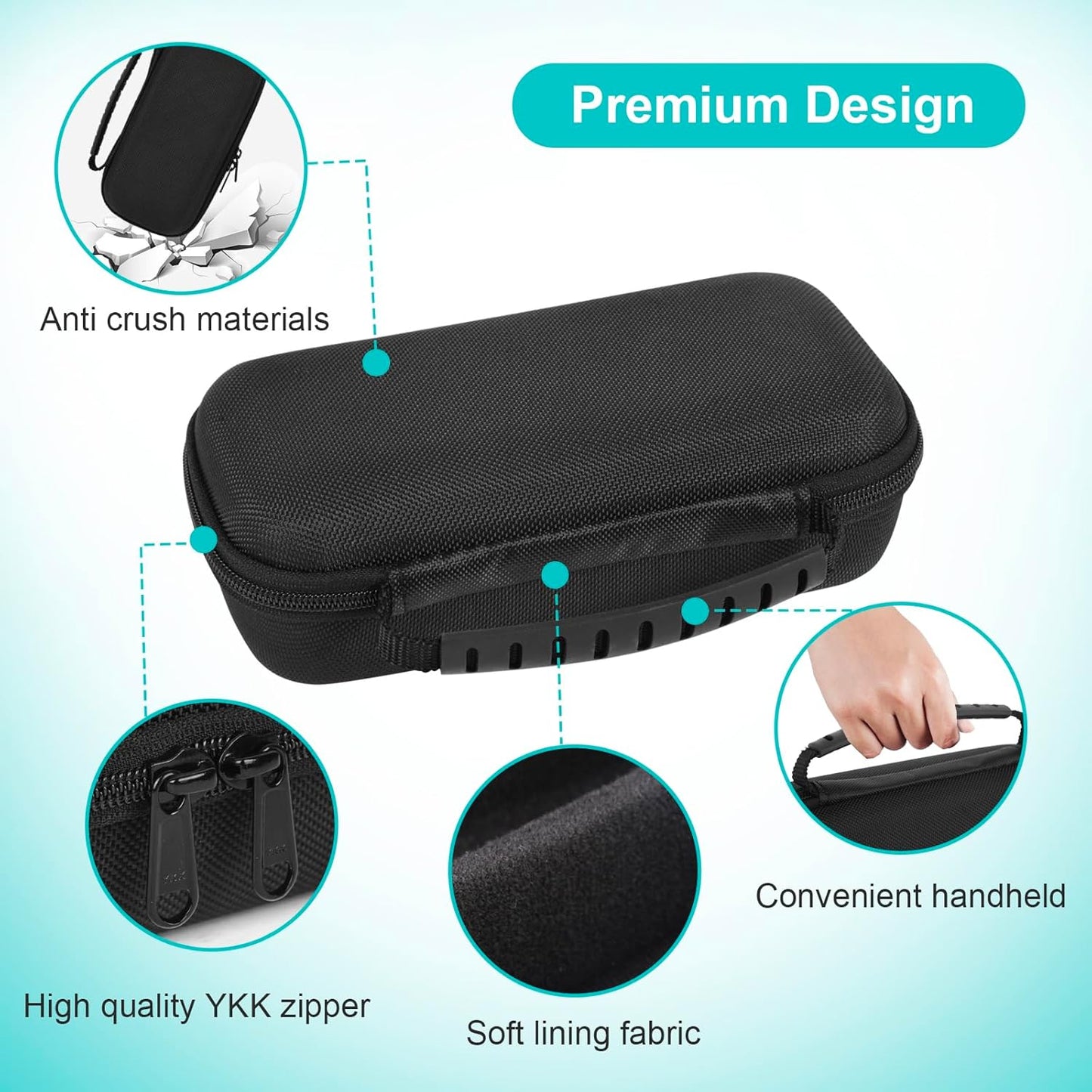 SLODE Hard Travel Case for Philips Norelco OneBlade | Durable Carrying Bag with Handle - Black
