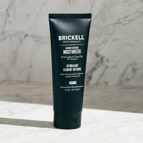 Brickell Men's Element Defense SPF 45 Moisturizer - Natural Zinc Oxide Sunscreen, Hydrates & Protects Skin, 8 oz, Unscented
