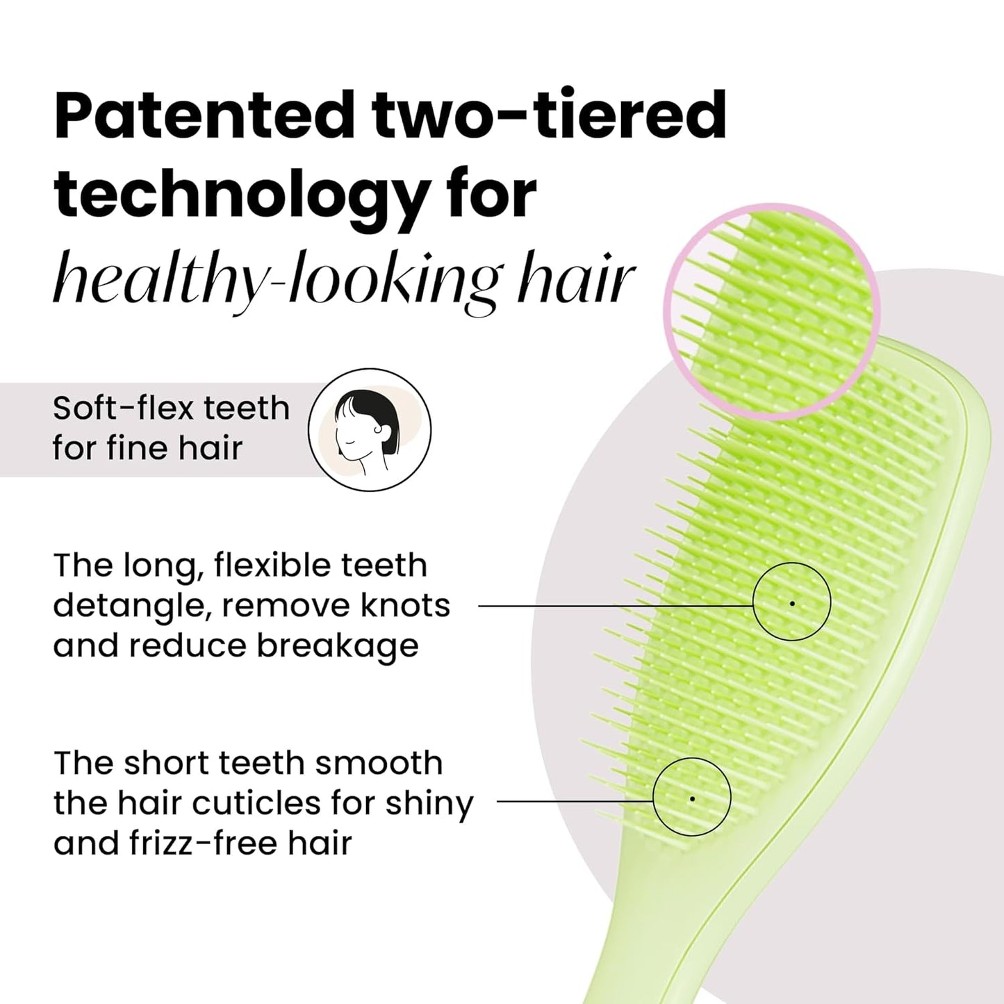 Tangle Teezer Ultimate Detangler Brush - Plant-Based Design for Dry & Wet Hair | Reduces Breakage, Matcha Green