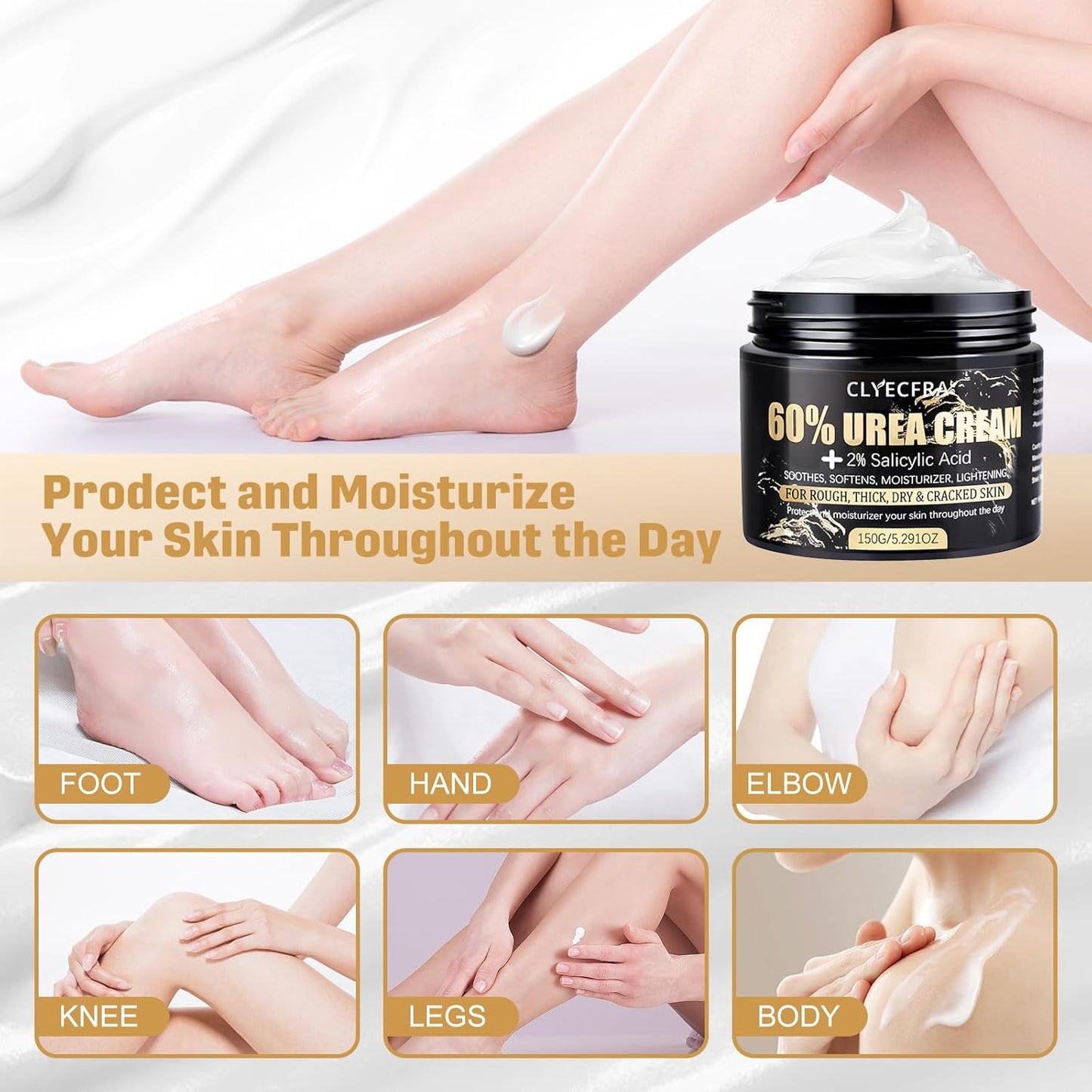 Urea Cream 60% with 2% Salicylic Acid - Maximum Strength Moisturizer for Rough, Dry Skin | 150g