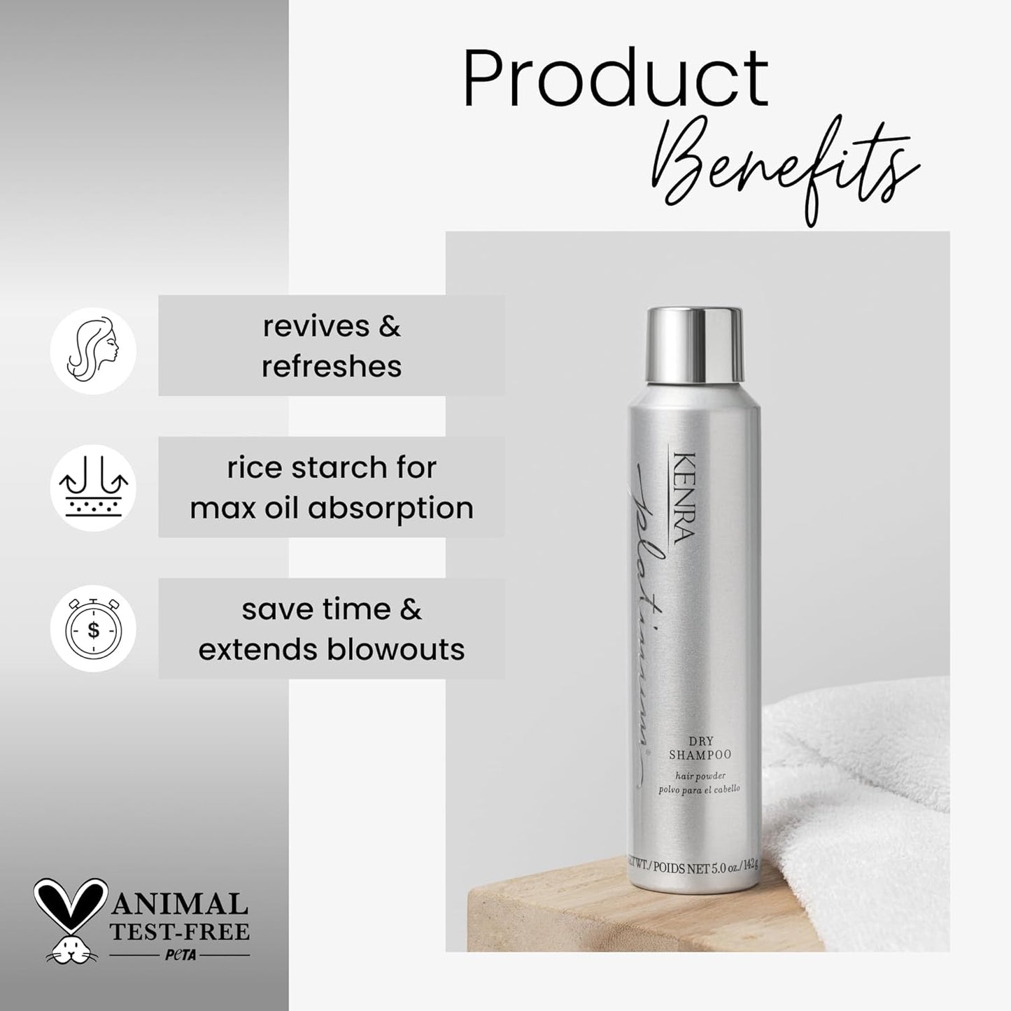 Kenra Platinum Dry Shampoo - Oil Absorbing Spray Instantly Revives Hair | Saves Time & Extends Blowouts