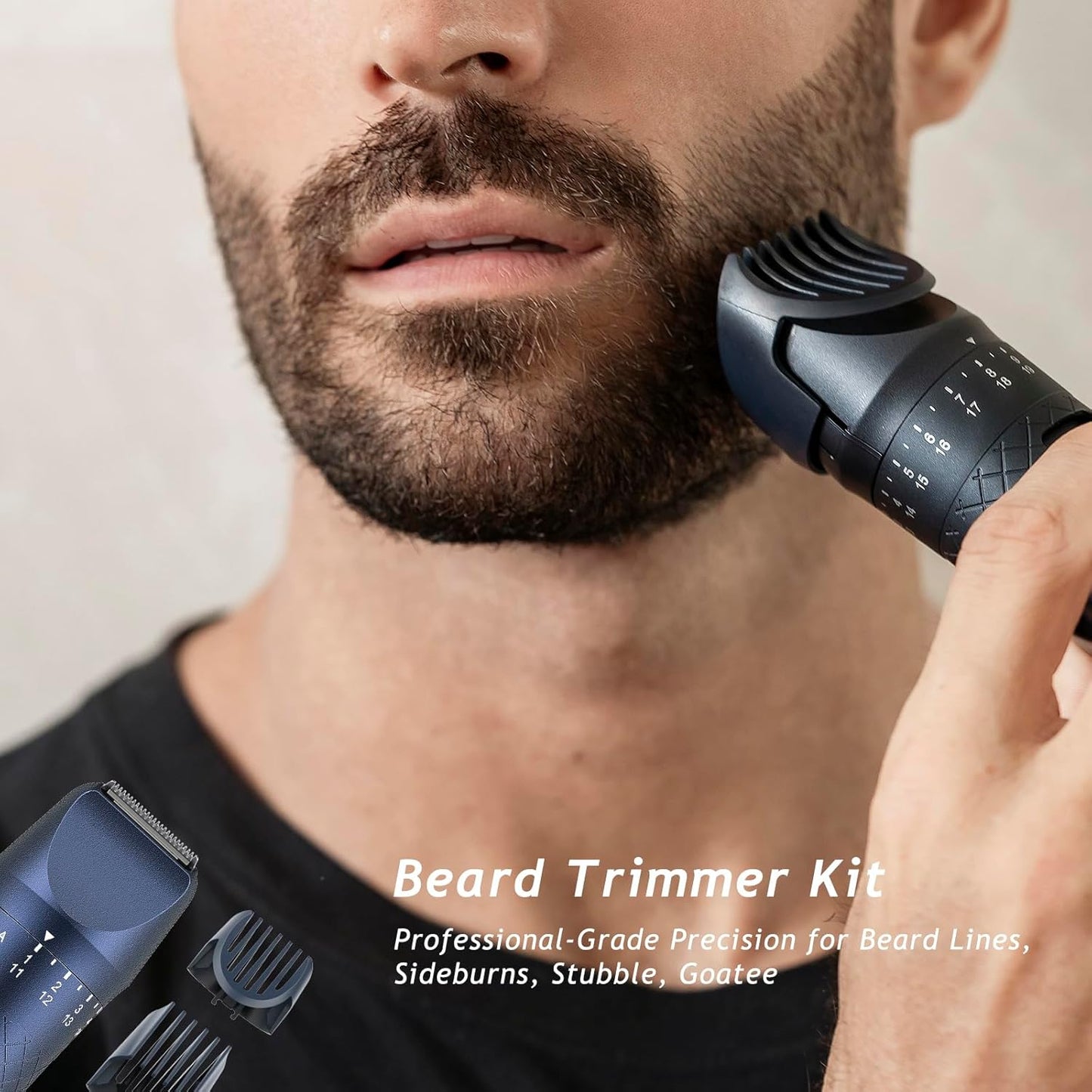 Skiennix Beard Trimmer - Professional 5-in-1 Hair Clippers with 20 Length Settings | IPX7 Waterproof, USB-C Rechargeable
