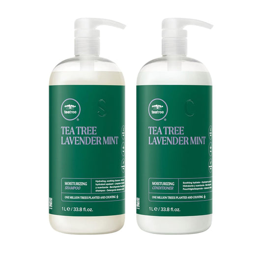 Tea Tree Lavender Mint Shampoo & Conditioner Set - Hydrates & Soothes Coarse, Dry Hair | 33.8 fl. oz