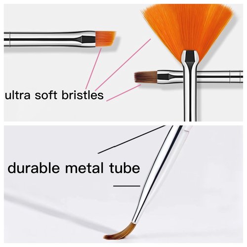 Nail Art Brushes Set, 20pcs Nail Design Painting Brushes, Professional Nail Art Design Brushes, Nail Fine Liner Brushes, White