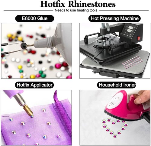Meibite Hotfix Rhinestones Bulk 14400PCS SS10 (2.7-2.9mm), Gold Glass Rhinestones for Clothes, Tumblers, Shoes DIY, Heat Transfer Flatback Gems for Crafts & Decoration