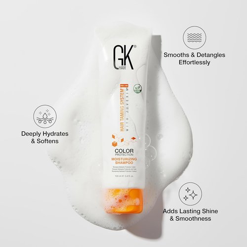 GK HAIR Curly Hair Shampoo & Conditioner Set - Color Protection with Aloe Vera & Parki Butter | Travel Size 3.4 Fl Oz