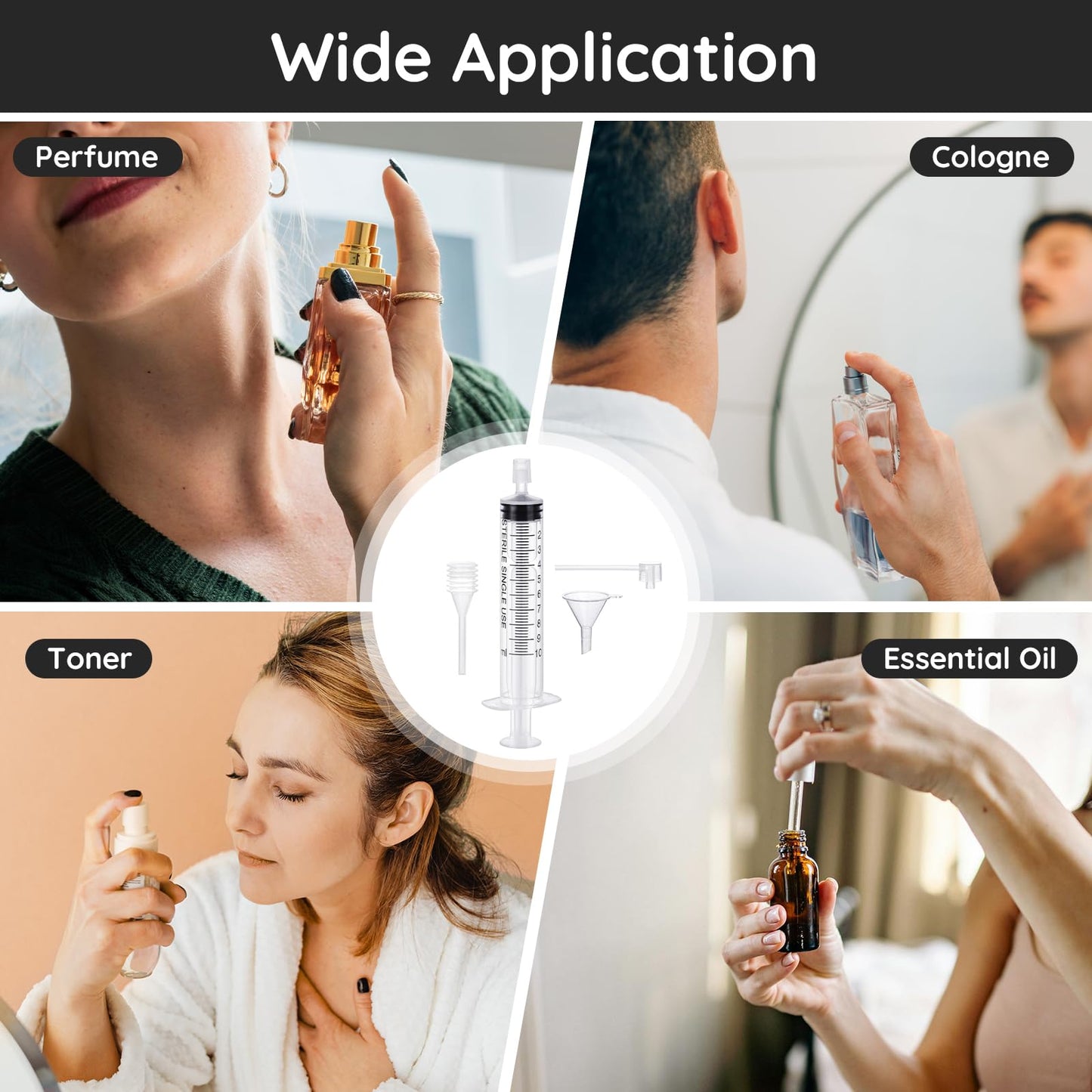 Segbeauty 10ml Perfume Refill Kit Transfer Pump, 0.34oz Large Plastic Perfume Travel Refill Tools, Dispenser Pump Funnel for Refill, 8pcs Dropper Extractor Set for Refillable Cologne Perfume Atomizer