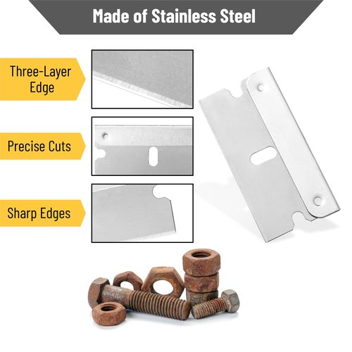 Bates- Single Edge Razor Blades, 100 Pack, Stainless Steel Razor Blades Single Edge Blades, Straight Edge Razor Blade, Scraper Blades, Single Edge Razor Blade, Straight Edge Razor Blades