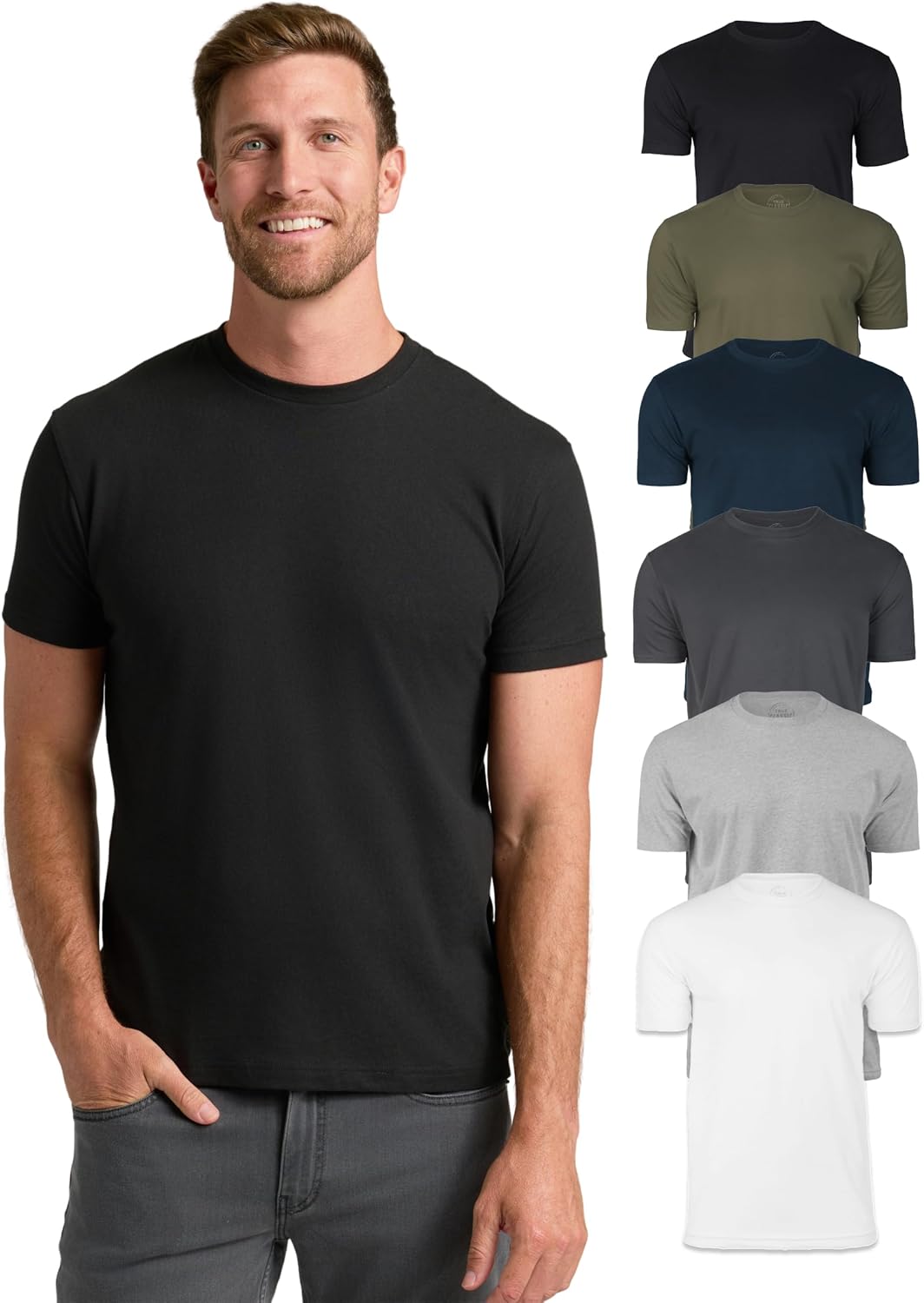 True Classic Men's T-Shirts - Short Sleeve Crew Neck Cotton Blend Tees for Ultimate Comfort