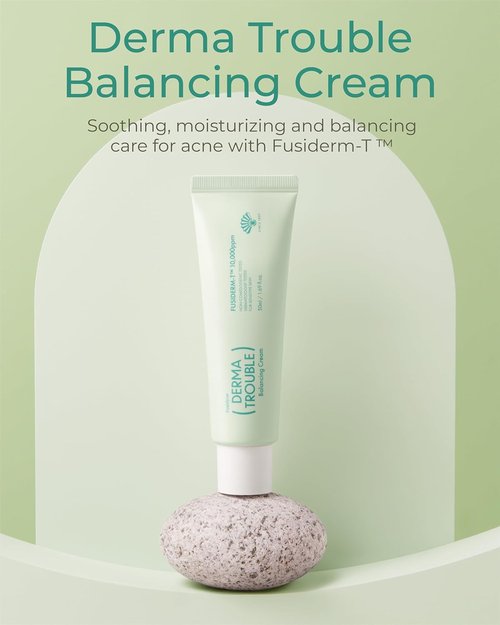 Fusiderm-T Derma Trouble Balancing Cream - Lightweight Acne Moisturizer | 1.7 fl oz Hydrating Formula