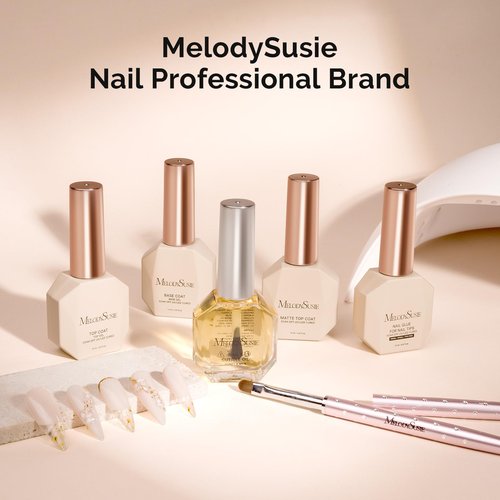 MelodySusie Top Coat Builder Gel Base Coat No Wipe Glossy Set Long Lasting Shine Finish Soak Off UV LED Nail Lamp Nail Polish Art Design Manicure Kit Perfect Gifts for Women Girls 3 Pcs 15ml Clear
