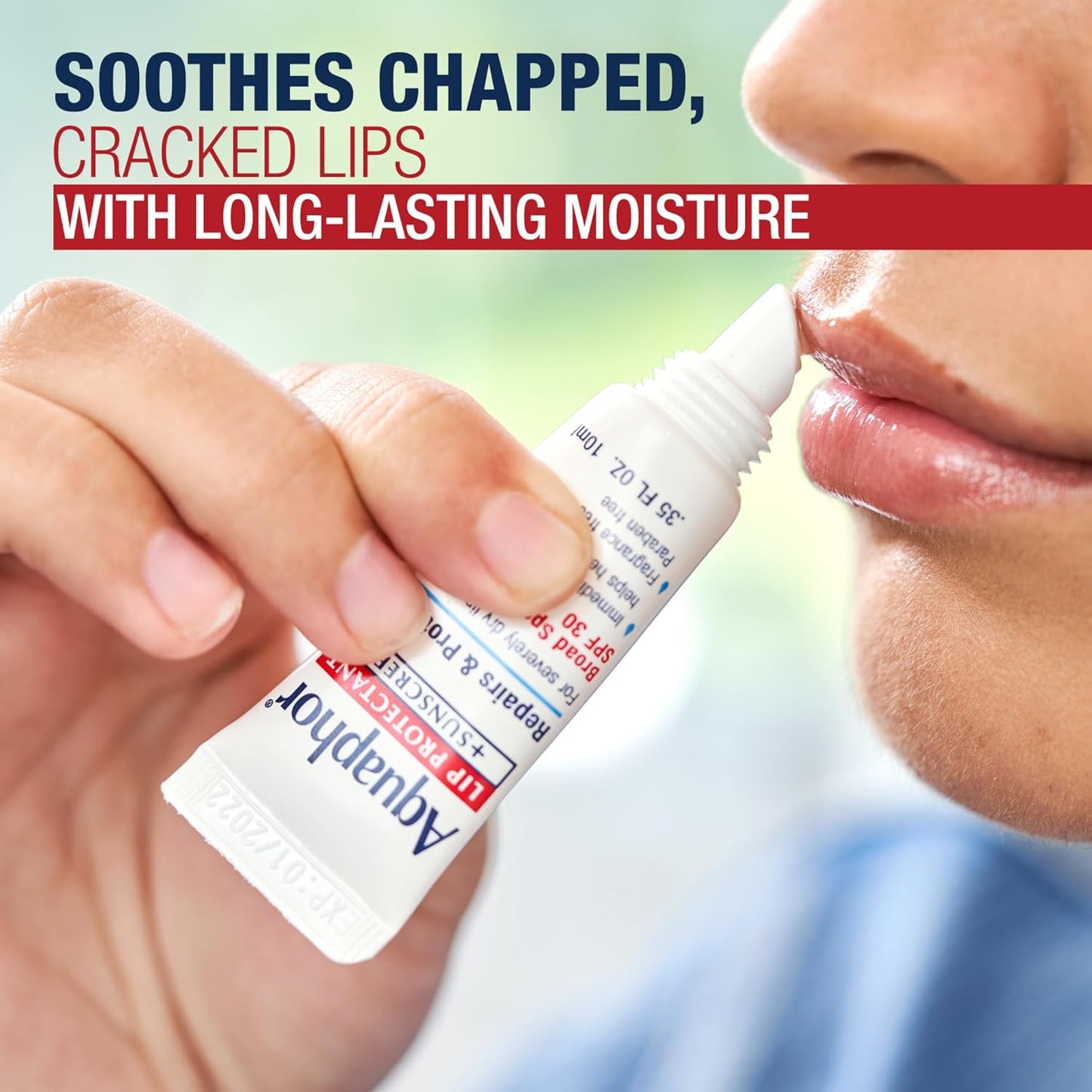 Aquaphor Lip Protectant & Sunscreen Ointment - Broad Spectrum SPF 30 - Soothes Chapped Lips - 0.35 fl. oz. Tube