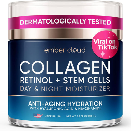 Skiennix Collagen Face Cream - Anti-Aging Moisturizer with Retinol & Hyaluronic Acid | 1.7 Oz, All Skin Types