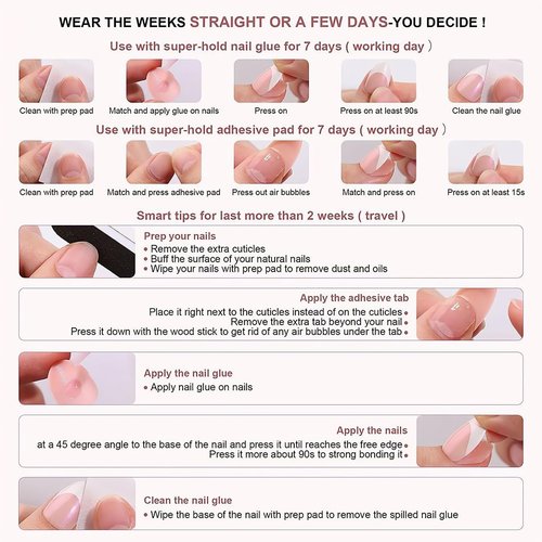 RTKHFZE Press On Nails Medium - Supremely Fit & Natural Soft Gel Glue On Nails with Nail Glue, Reusable Stick On Nails in 16 Sizes - 32 Fake Nails Kit, Brown Gradient