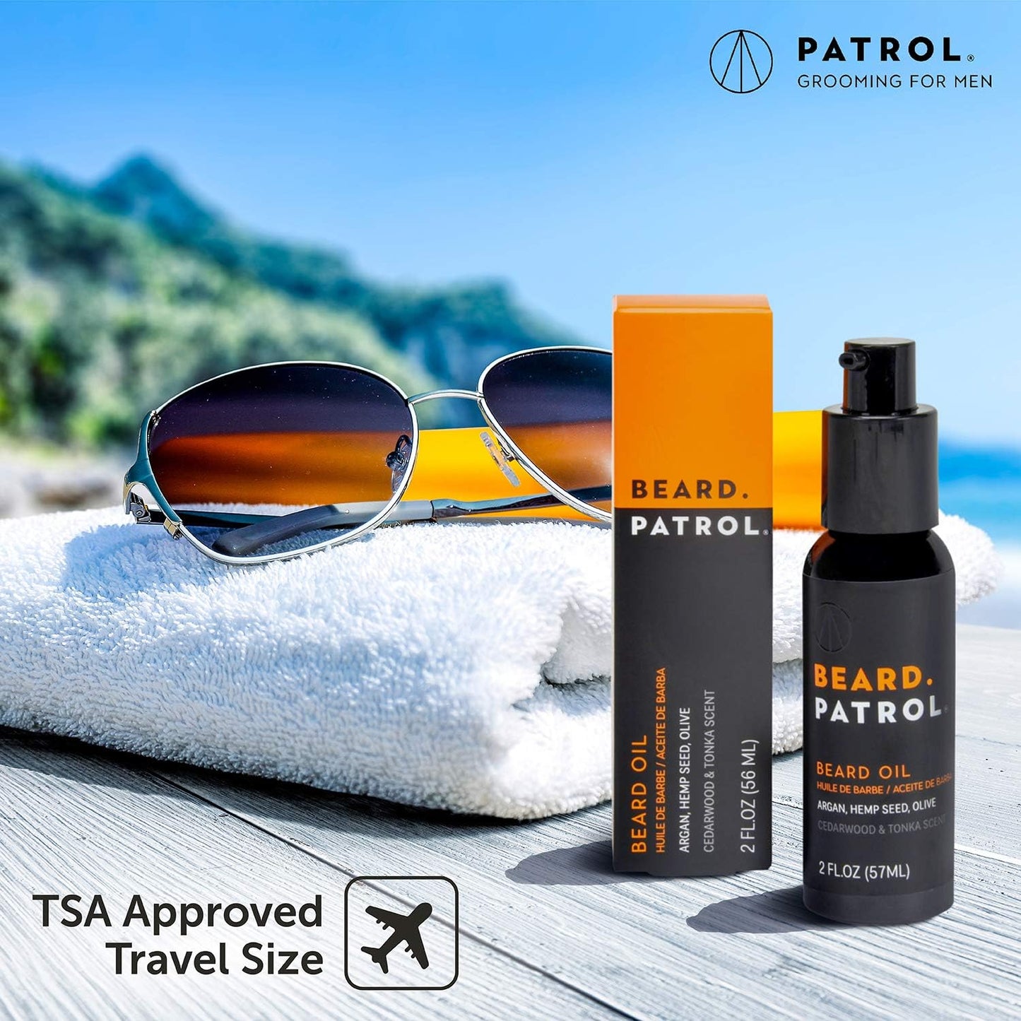 Bump Patrol Beard Oil for Men - Natural Grooming Serum & Mustache Conditioner, Cedarwood & Tonka - 2 fl oz