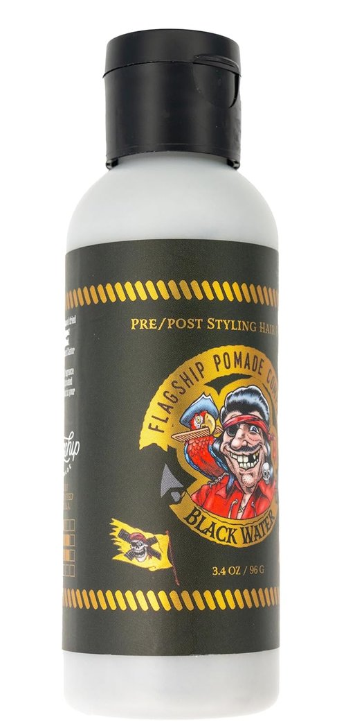 FLAGSHIP Black Water Hair Pomade for Men - Medium Hold, Low Shine Matte Finish - 3.4 oz Texturizing Cream