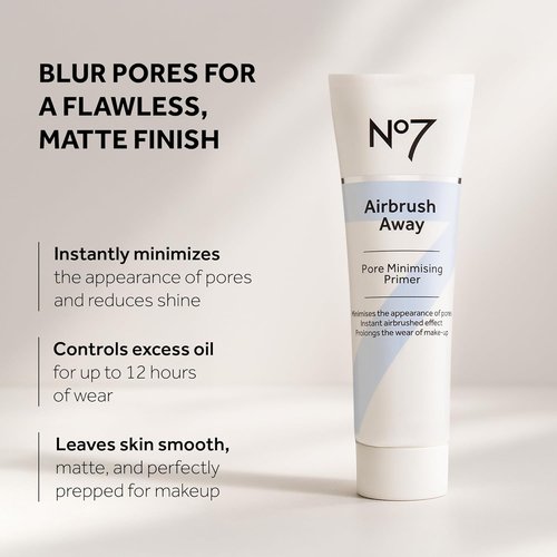 No7 Airbrush Away Pore Minimizing Facial Primer - Lightweight Matte Formula for Oily Skin | 30ml