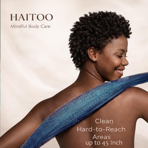 African Net Sponge | Authentic Exfoliating Body Back Scrubber - 3-Piece Set in Purple, Pink & Olive Green
