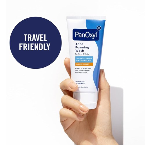 PanOxyl Acne Foaming Wash - Maximum Strength 10% Benzoyl Peroxide, Antimicrobial Formula | 3 Oz, Pack of 2