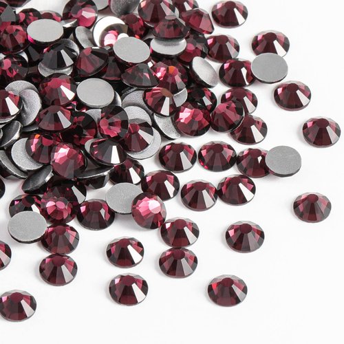 Beadsland 2880pcs Flat Back Crystal Rhinestones Round Gems for Nail Art and Craft Glue Fix, Amethyst, SS16,3.8-4.0mm